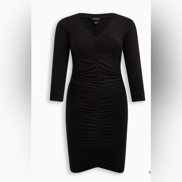Torrid Mini Jersey Bodycon Dress - Black - Picture 2 of 3